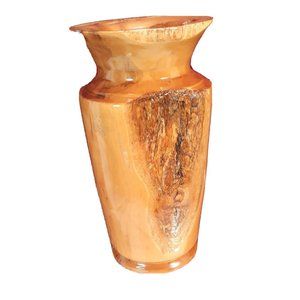 1960s 1970s Raw Edge WOOD VASE Organic Farmhouse Cottage Country